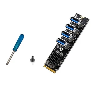 4 Port USB 3.0 Type C PCIe Expansion Card M.2 to PCIE Extender Riser Adapter - Picture 1 of 9