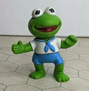 Kermit the Frog - Muppet Babies - 2" Mini Figure / Cake Top - 1986 HAI - W9 - Picture 1 of 8