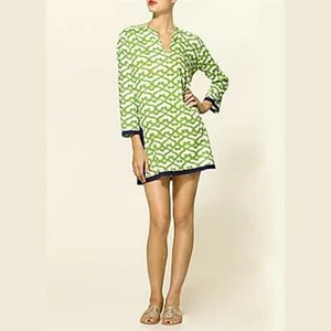 Roberta Roller Rabbit for Piperlime green geometric cotton tunic relaxed beach S - Picture 1 of 8