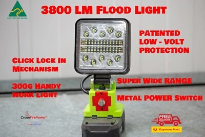 Para Ryobi 18V ONE+ Luz de Trabajo 3800LM LED Campaña Luz Foco Linterna Foto 1 de 4