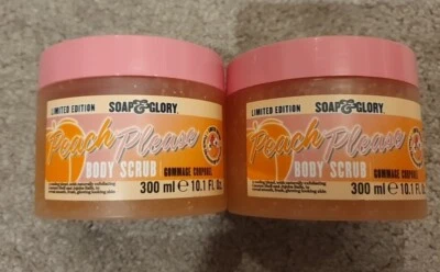 2 x NEW Soap & Glory  Peach Please Body Scrub 300ml - Image 1 of 2