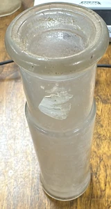 Vintage Round Clear Glass Bottle NO LID (B156) - Picture 1 of 4