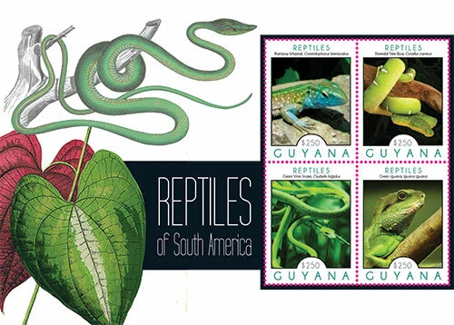 Guyana 2012 - Reptiles Of South America - Sheet Of 4 Stamps - Scott #4104 - MNH - Image 1 of 1