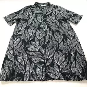 Vestido Camisa Chico's Túnica Cambio Botón 3 US XL Manga Corta Sobre la Rodilla Negro - Imagen 1 de 17