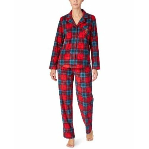 Conjunto de pijama Lauren Ralph Lauren rojo a cuadros festival navideño para mujer talla mediana Foto 1 de 1