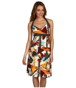 PATAGONIA W's ILIANA Colorful Sz Jr XL Built In Shelf Bra Stretchy Halter Dress - Picture 1 of 5