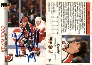 Kevin Todd Signed 1992-93 Pro Set #94 Card New Jersey Devils Auto AU - Picture 1 of 1