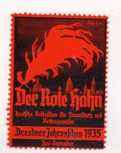 German - 1935 "The Red Rooster" Fire Prevention & Rescue Exhibition, Dresden MNH - Picture 1 of 1