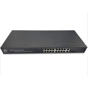 Switch PoE 16 RJ45 Gigabit 2 SFP 1.25G Fibre 10/100/1000 Plug & Play Non Géré - Picture 1 of 5