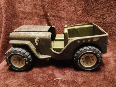 2 Camionetas Jeep G-452-8 vintage Tonka de metal prensado verde militar años 70’s Foto 1 de 4