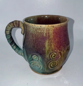 Taza de té de café con esmalte por goteo Red Hot Pottery Sedona, AZ - Imagen 1 de 5