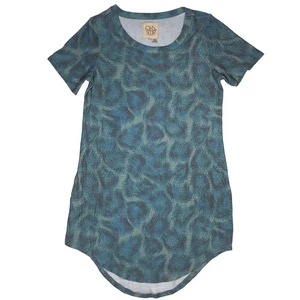 Chaser Shirttail Dress Size Small Blue Green Leopard Peacock pattern NWT - Picture 1 of 9