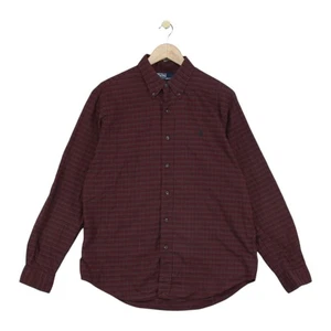 Vintage Ralph Lauren Check Shirt Mens Size L Red Custom Fit Cotton - Picture 1 of 15