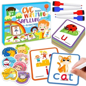 CVC Word Games Writing Spelling Flash Cards for Kindergarten CVC Sight Word Car - Picture 1 of 6