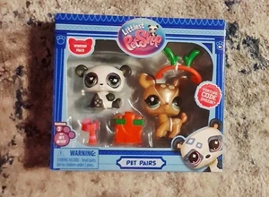 NWT Littlest Pet Shop LPSG7 Winter Pals Panda Bear #1 Deer #117 Pet Pairs W/Code - Picture 1 of 3