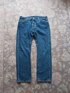 Levi's Premium 501 Herren Blau Straight Jeans W34 L30 Premium 100% Baumwolle Demin - Bild 1 von 15