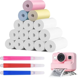 15 Rolls Thermal Printer Paper for Kids Instant Print Camera, 12 White and 3 - Picture 1 of 12