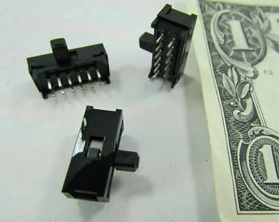 Lot 10 Alcoswitch 4-Pole Double Throw 4PDT Slide Switches 2-Position Solder Pins