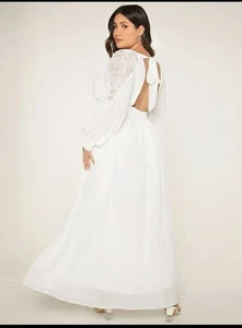 Neu Belle Plus Brautkleid Spitzeneinsatz rückenfrei zum Binden Größe 24 - Bild 1 von 19