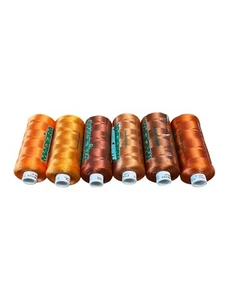 Madeira Embroidery Thread Polyneon 1000M 6 Orange Brown 1621 1753 1763 1765 +2 - Picture 1 of 3