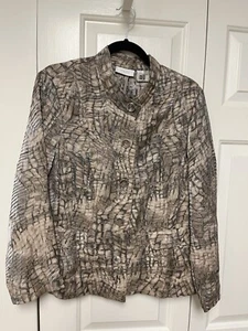 Chicos 2 Jacke Damen groß braun beige abstrakte Kunst zu tragen, sehr guter Zustand - Bild 1 von 6