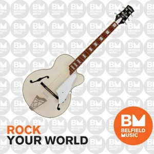 VOX VGA 5TPS Giulietta Archtop Acoustic Guitar Pearl White w/ Pickup & Gigbag - Picture 1 of 3