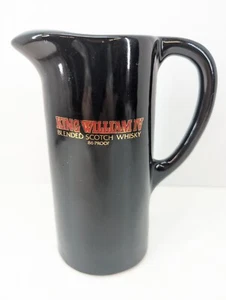King William IV Blended Scotch Whisky Advertising Black Pub Jug Water Jug - Picture 1 of 6