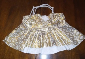 NWT Girls size 6 Juicy Couture Swimsuit Top Gold Ivory PRETTY - Picture 1 of 4