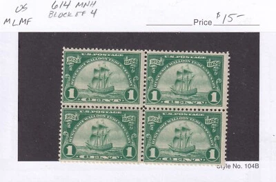 MATT'S STAMPS SCOTT #614 HUEGENOT-WALLOON TERCENTENARY ISSUE, BLOCK OF 4, MNH - Image 1 of 2
