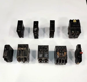 (9pc) UNTESTED Circuit Breaker Lot Assorted Misc 15-100 Amp Stab-Lok ITE Gould - Picture 1 of 23