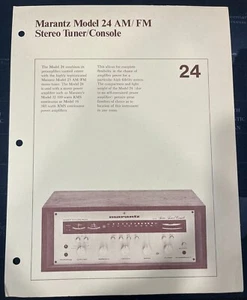 Folleto de audio original sintonizador/consola modelo 24 Marantz - NO ES UNA COPIA - Imagen 1 de 2
