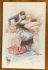 A/S Lovers on Couch with Polar Bear Rug, ca 1910 Postcard