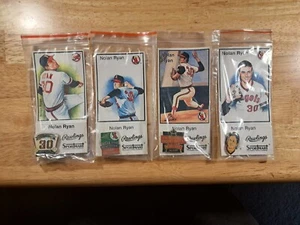 NOLAN RYAN NO-HITTER SET OF 4 PINS WITH CARDS RAWLINGS SPORTMART ANGELS - Picture 1 of 5