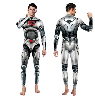 Cyborg Cosplay Costume DC Universe Victor Stone Jumpsuit Halloween  - Image 1 of 4