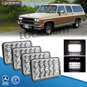 4pcs 4X6 LED Headlights Hi Lo Beam for Chevrolet K5 Blazer C10 C20 Truck Camaro