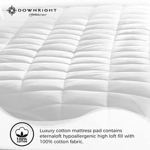 Coprimaterasso Downright 100% Cotone - Bianco - King (78" x 80") Profondità 14" - Foto 1 di 2