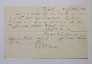 Civil War Confederate letter Private Albert Newton Co.28th MS Calvary - Picture 1 of 1