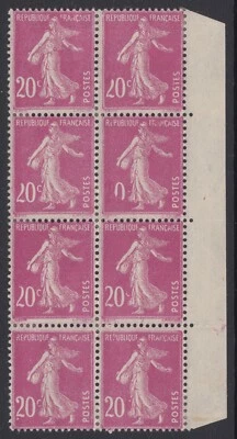 FRANCE 1924, Y&T #190 - MH - OG - VARIETY BLOCK OF 8 - Image 1 of 2