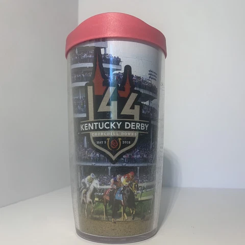 Tervis Tumbler Kentucky Derby . 2018 Derby 144 Commemorative  Cup, Red Lid Cover