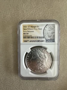 Morgan 2021 O Privy Mark $1 Silver Dollar New Orleans NGC MS69 Early Releases BU - Picture 1 of 2