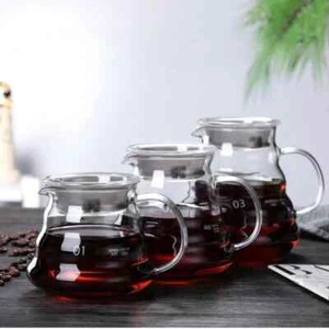 600ml 800ml Heat Resistant Glass Coffee Pot Pour Over Cloud Drip Kettle V Spout - Picture 1 of 8