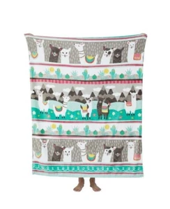 Llama Fields Plush Throw Blanket 50"x60" - Picture 1 of 1