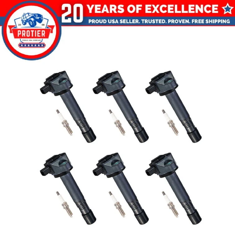 Set of 6 Ignition coil + Spark Plug Compatible with 15-17 Acura TLX Honda - Image 1 of 1