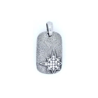 Colgante de acero inoxidable 316 doble cara estrella del norte etiqueta de perro sin deslustre de por vida Foto 1 de 4