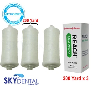 600 yards Johnson & Johnson Reach Mint Floss Waxed refill spool 2733 Flosser - Picture 1 of 1