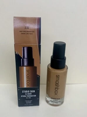 Smashbox Studio Skin 24 hour Hydra Oil Free Foundation ~3.35 Medium Dark 1oz New - Image 1 of 2