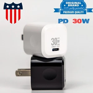 PD30W Wall Fast Charger Power Adapter For iPhone 14 Samsung Google Type-C Cable - Picture 1 of 12