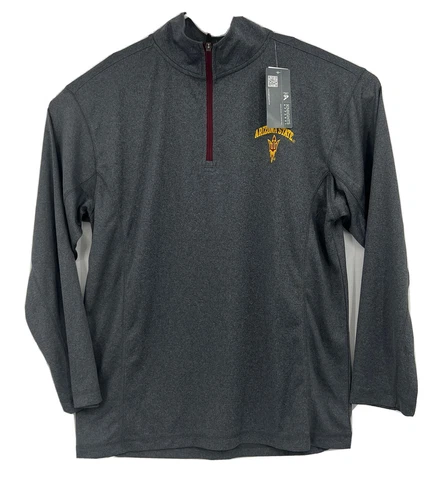 Arizona State Sun Devils ASU 1/4 Zip Pullover Mens Sz M Gray Cover