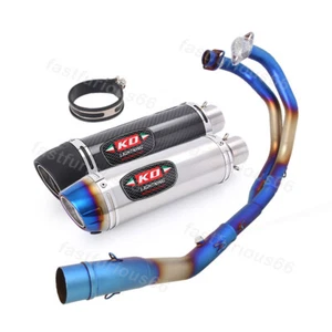 For Yamaha YZFR3 R25 MT-03 2016-2025 Full Exhaust System Front Pipe 51mm Muffler - Picture 1 of 13