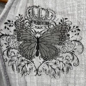 Scarf Woman One Size Gray Butterfly Triangle Romantic Spring Accessory Fringe - Picture 1 of 8